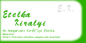 etelka kiralyi business card